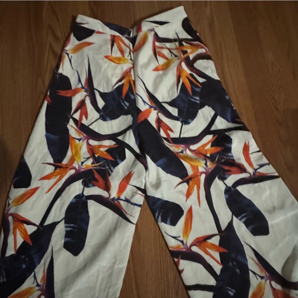 Kookai Paradise Culottes Designer Silk Cropped Wide Leg Dress Pants Bohemian - Picture 13 of 15